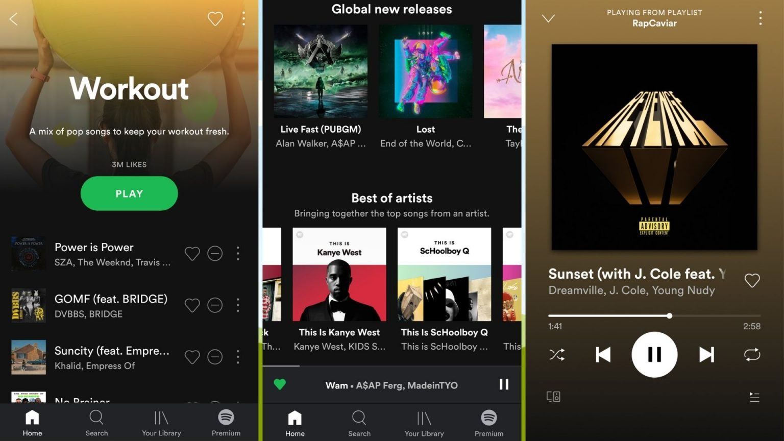 Dark UI in Spotify.