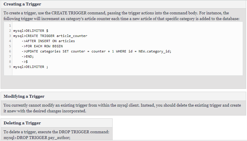Triggers